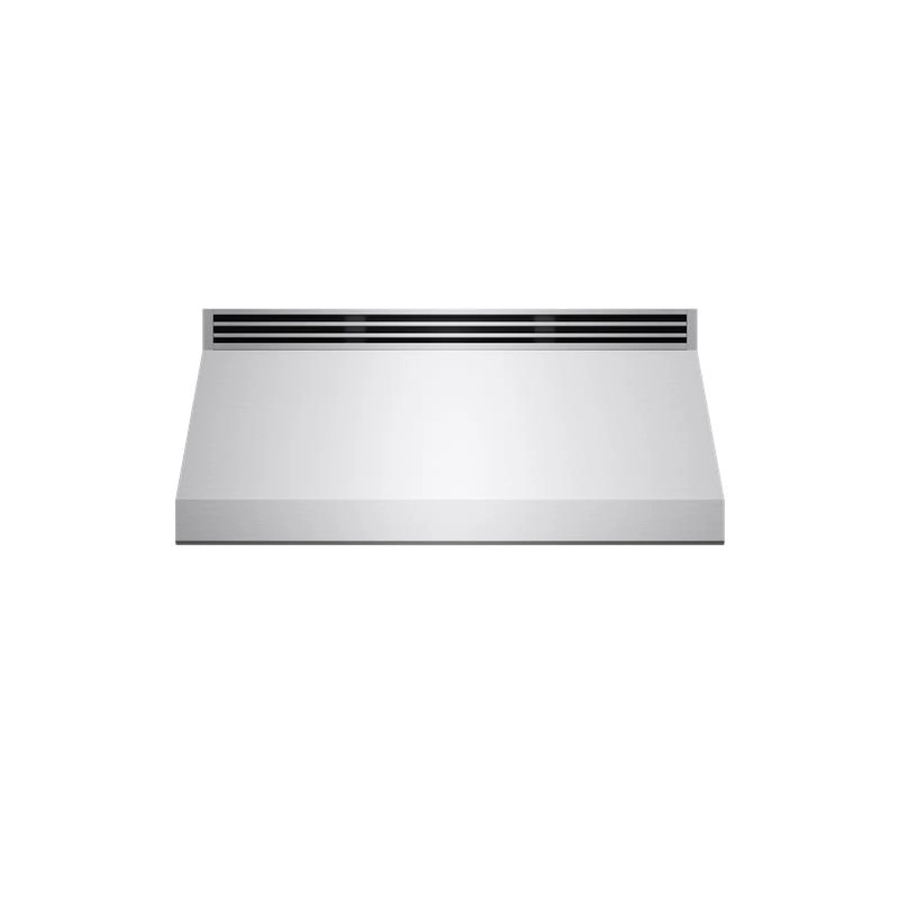 Recirculating range hood kit baffle panel with vented stainless face, silver