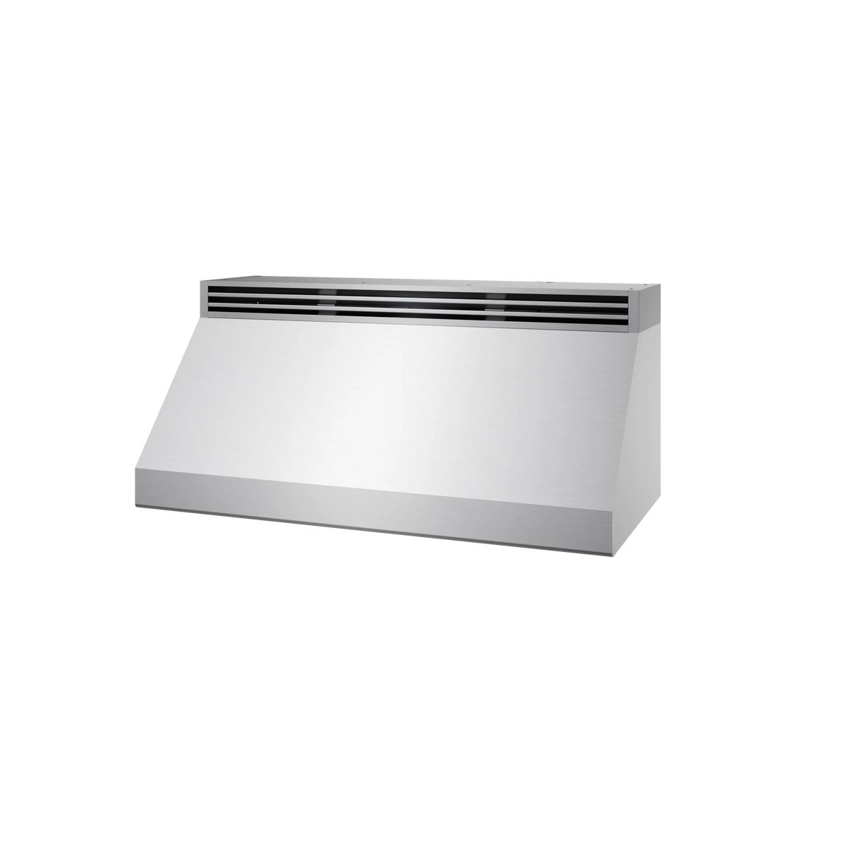 Recirculating range hood kit baffle panel, vented top grille, silver finish