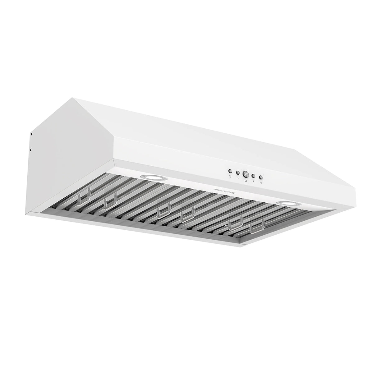 Thor Kitchen 4-Piece Appliance Package - 30-Inch Natural Gas Range, Counter-Depth Refrigerator, Under Cabinet Hood, & Dishwasher in White