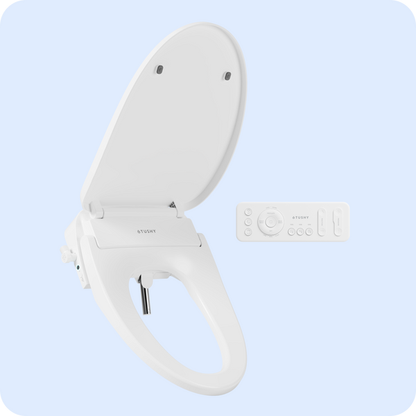 TUSHY Cloud+ Electronic Bidet Heated Toilet Seat with Intelligent Remote, Personal Settings, Warm Water, Air Dryer, Automatic Deodorizer & Night Light