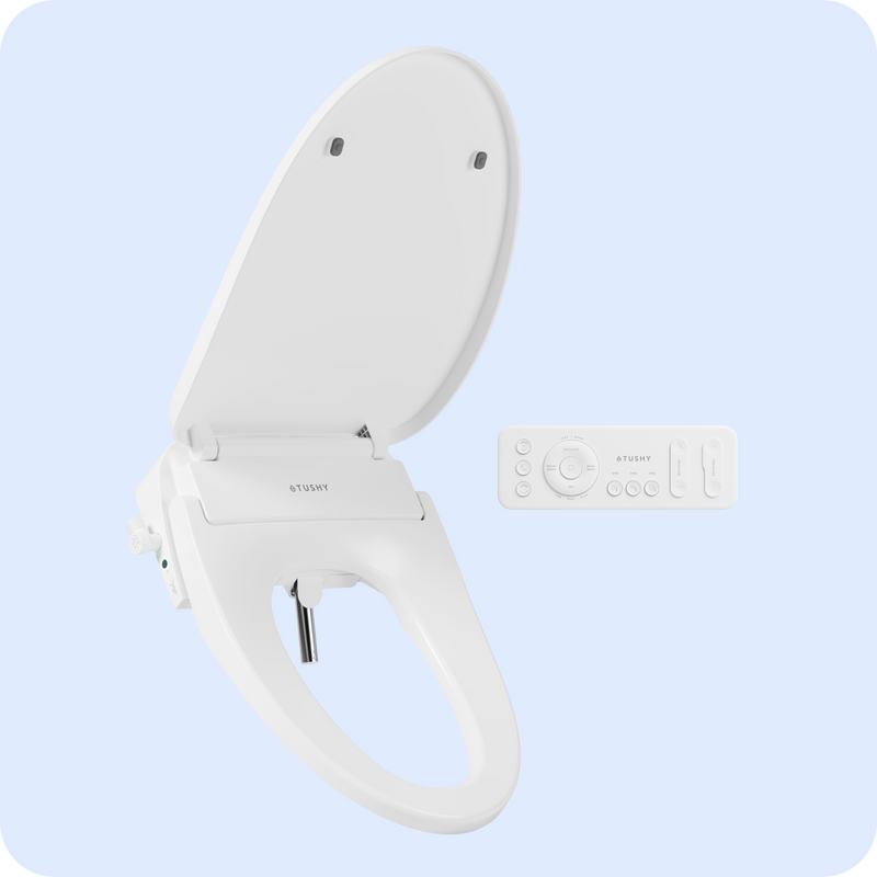 TUSHY Cloud+ Electronic Bidet Heated Toilet Seat with Intelligent Remote, Personal Settings, Warm Water, Air Dryer, Automatic Deodorizer & Night Light