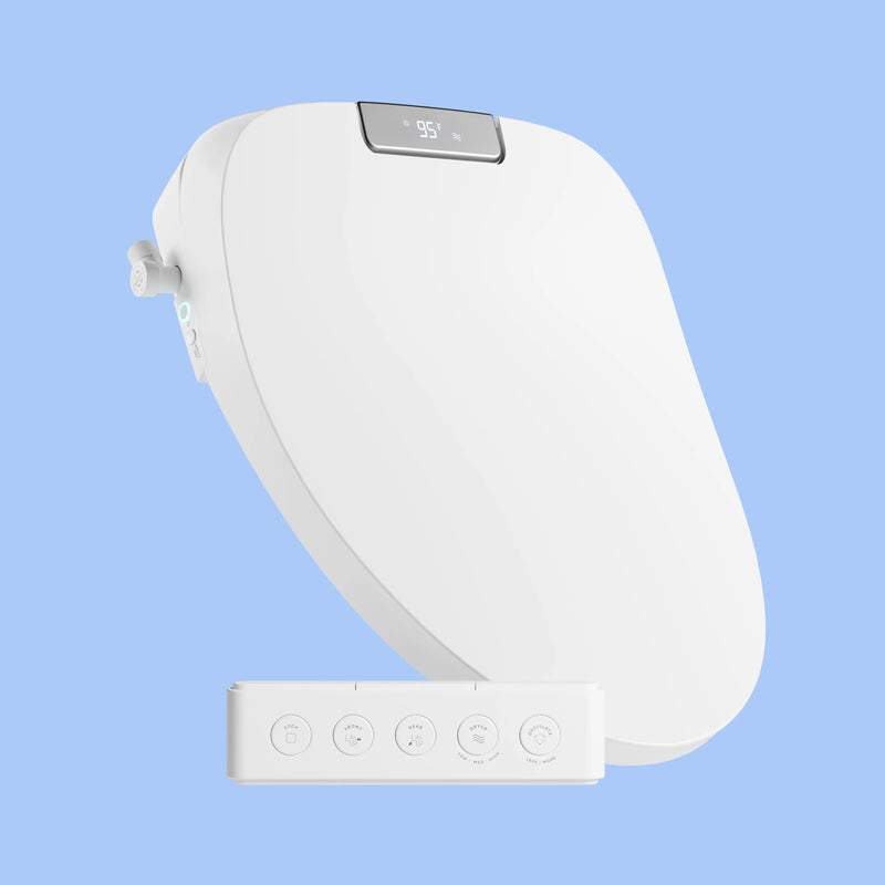 TUSHY Aura Smart Bidet Seat with Temperature Control for Seat, Water & Dryer, Instant Warm Water, Auto Open and Soft Close Lid