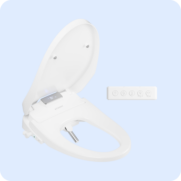 TUSHY Aura Smart Bidet Seat with Temperature Control for Seat, Water & Dryer, Instant Warm Water, Auto Open and Soft Close Lid