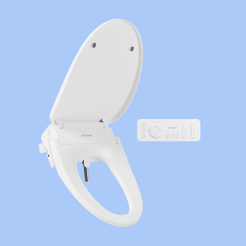 TUSHY Cloud+ Electronic Bidet Heated Toilet Seat with Intelligent Remote, Personal Settings, Warm Water, Air Dryer, Automatic Deodorizer & Night Light