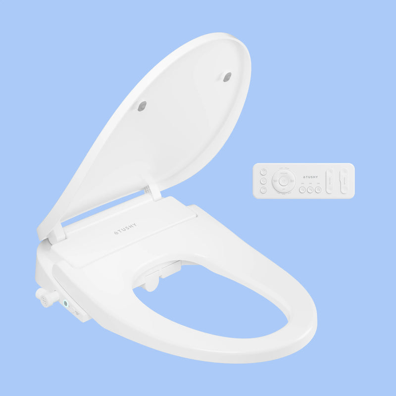 TUSHY Cloud+ Electronic Bidet Heated Toilet Seat with Intelligent Remote, Personal Settings, Warm Water, Air Dryer, Automatic Deodorizer & Night Light