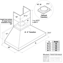 Victory TwisterMAX 42-Inch 1200 CFM Wall Mount Range Hood in Stainless Steel (Twister-MAX-42)