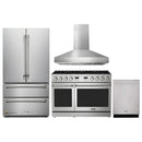 Thor Kitchen A-Series 4-Piece Appliance Package - 48-Inch Propane Gas Range, Pro-Style Wall Mount Range Hood, Refrigerator, and Dishwasher in Stainless Steel
