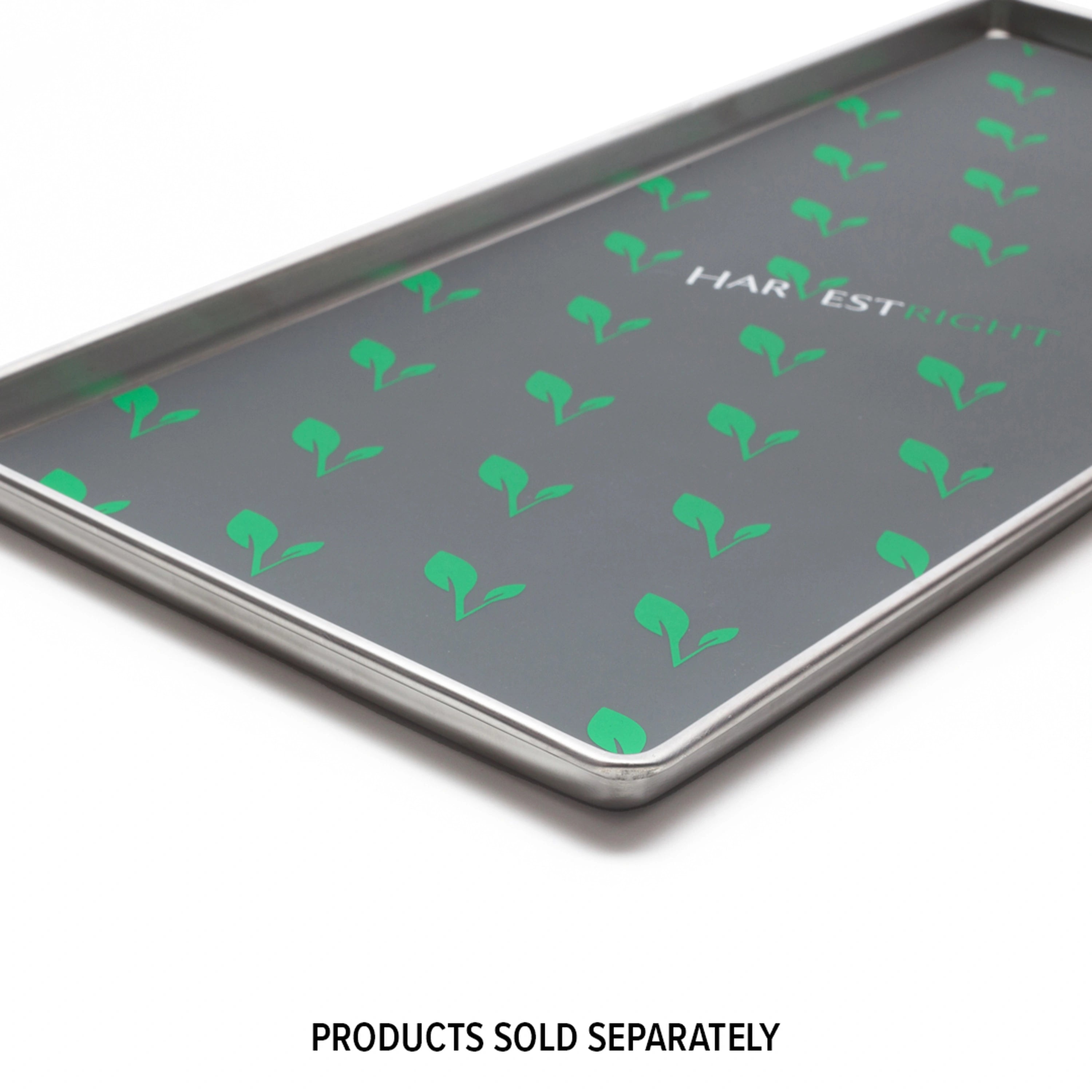 Silicone mat for trays, dark gray with green leaf pattern