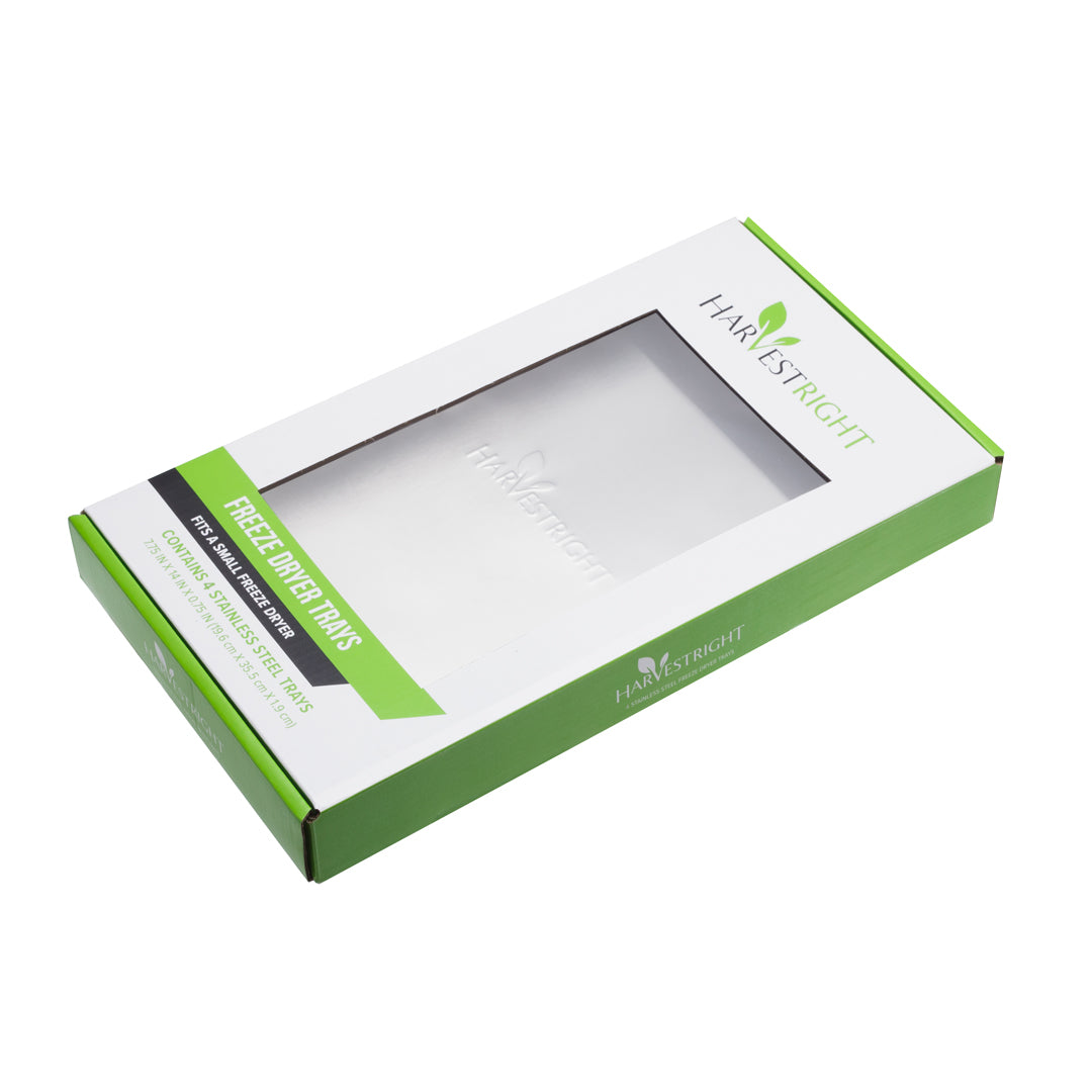 Harvest Right freeze dryer trays set of 4, boxed package with green trim