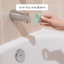 Canopy Bath Tub Filter with Color Changing Temperature Indicator and Protective Spout Cover