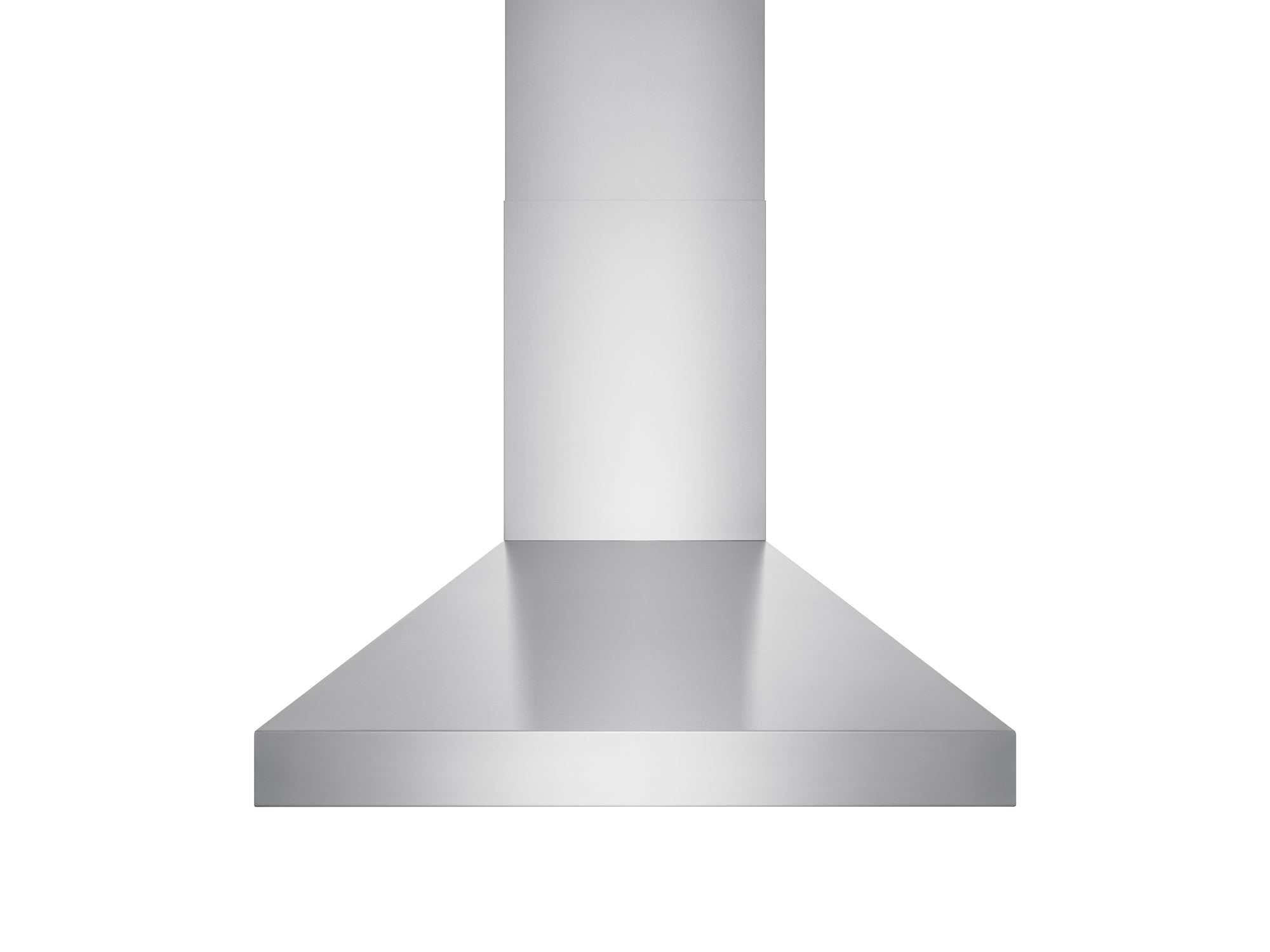 Stainless steel wall-mount range hood duct cover with flat underside