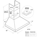 Victory Twister 42-Inch 750 CFM Wall Mount Range Hood (Twister-42)