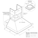 Victory Twister BBQ 36-Inch 1200 CFM Wall Mount Outdoor Range Hood for Barbeques in Stainless Steel (Twister-BBQ-36)