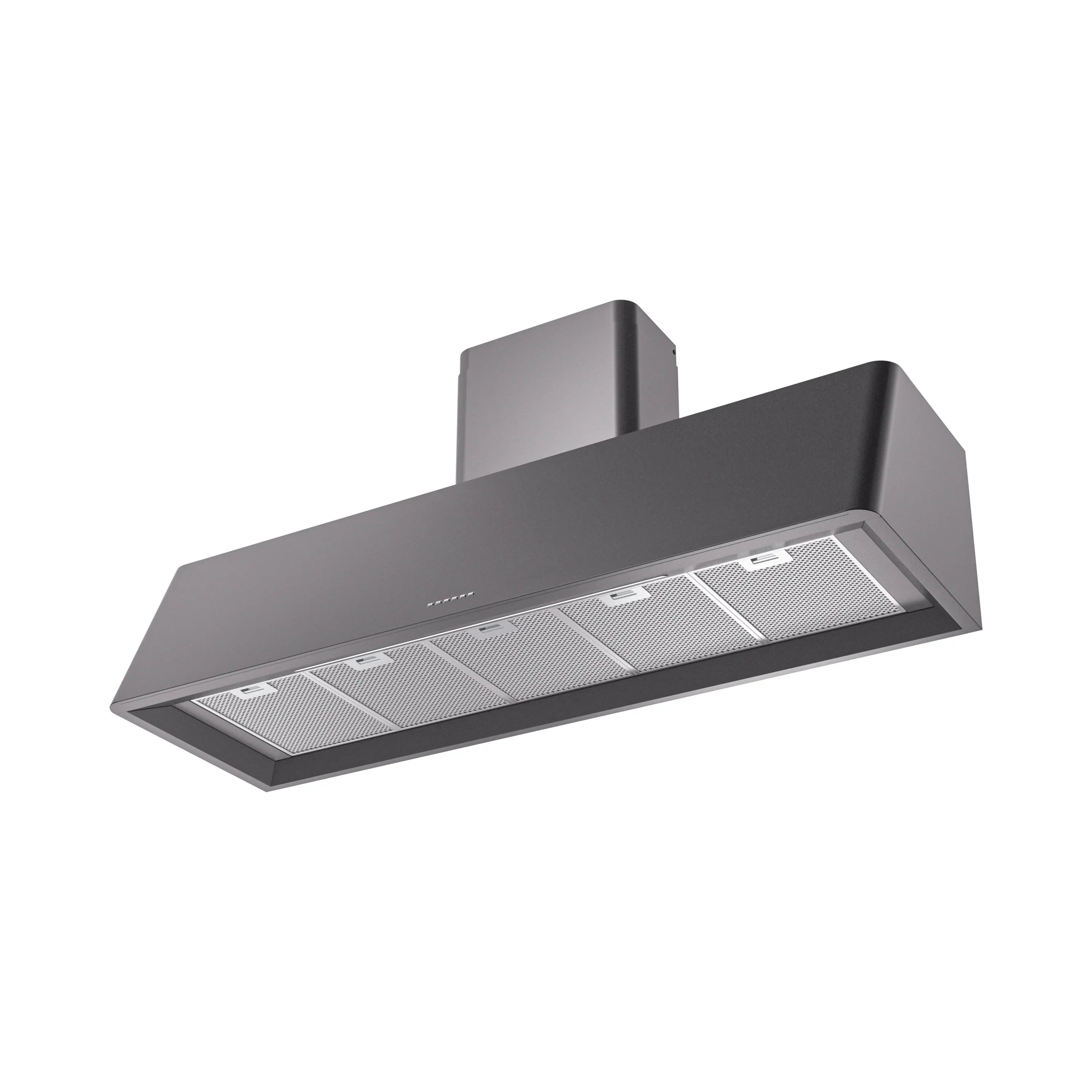 Graphite matte wall-mounted range hood with vented mesh filters