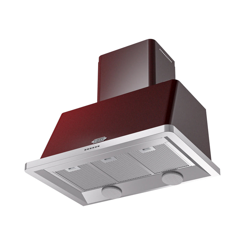 ILVE Majestic II 36-Inch 600 CFM Wall Mount Range Hood in Burgundy (UAM90BU)