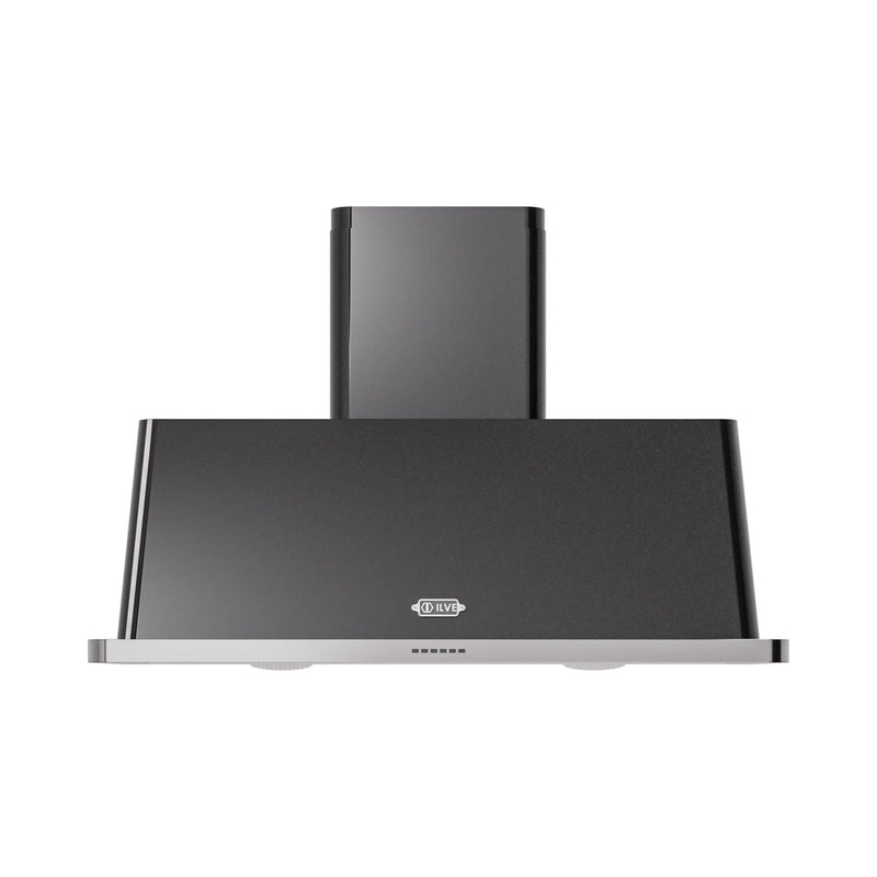 ILVE Majestic II 48-Inch 850 CFM Wall Mount Range Hood in Glossy Black (UAM120BK)