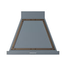 ILVE Nostalgie II 30-Inch 600 CFM Wall Mounted Ranged Hood in Blue Grey with Bronze Trim (UANB30BGB)