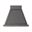 ILVE Nostalgie II 30-Inch 600 CFM Wall Mounted Range Hood in Graphite Matte with Bronze Trim (UANB30MGB)