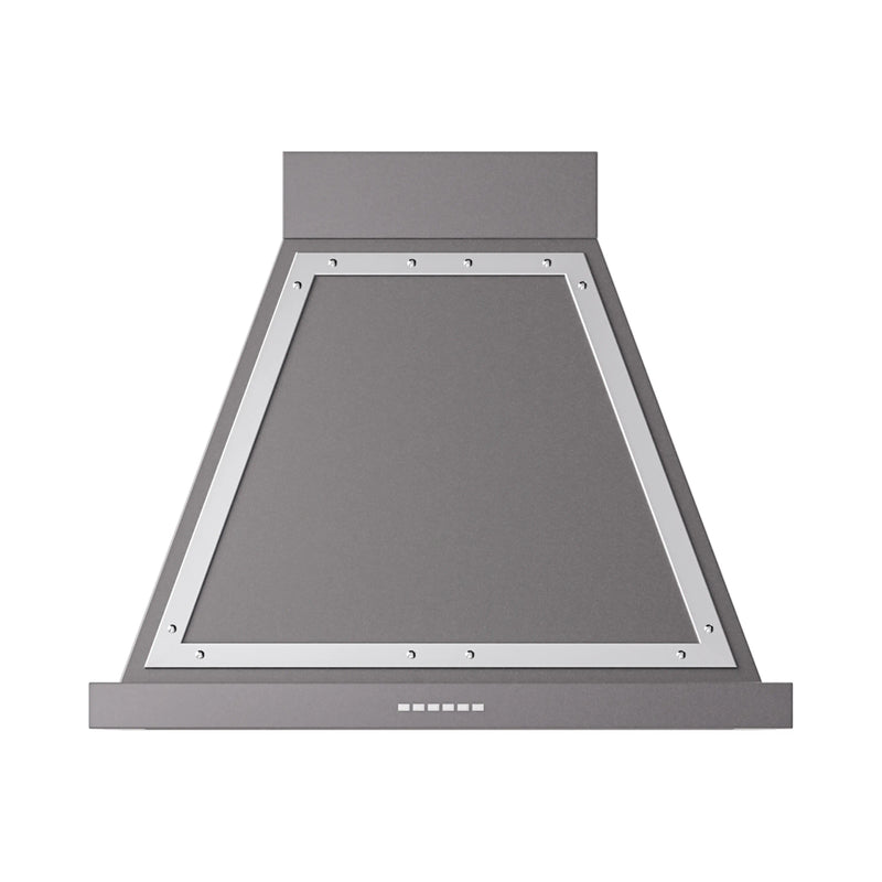 ILVE Nostalgie II 30-Inch 600 CFM Wall Mounted Range Hood in Graphite Matte with Chrome Trim (UANB30MGC)