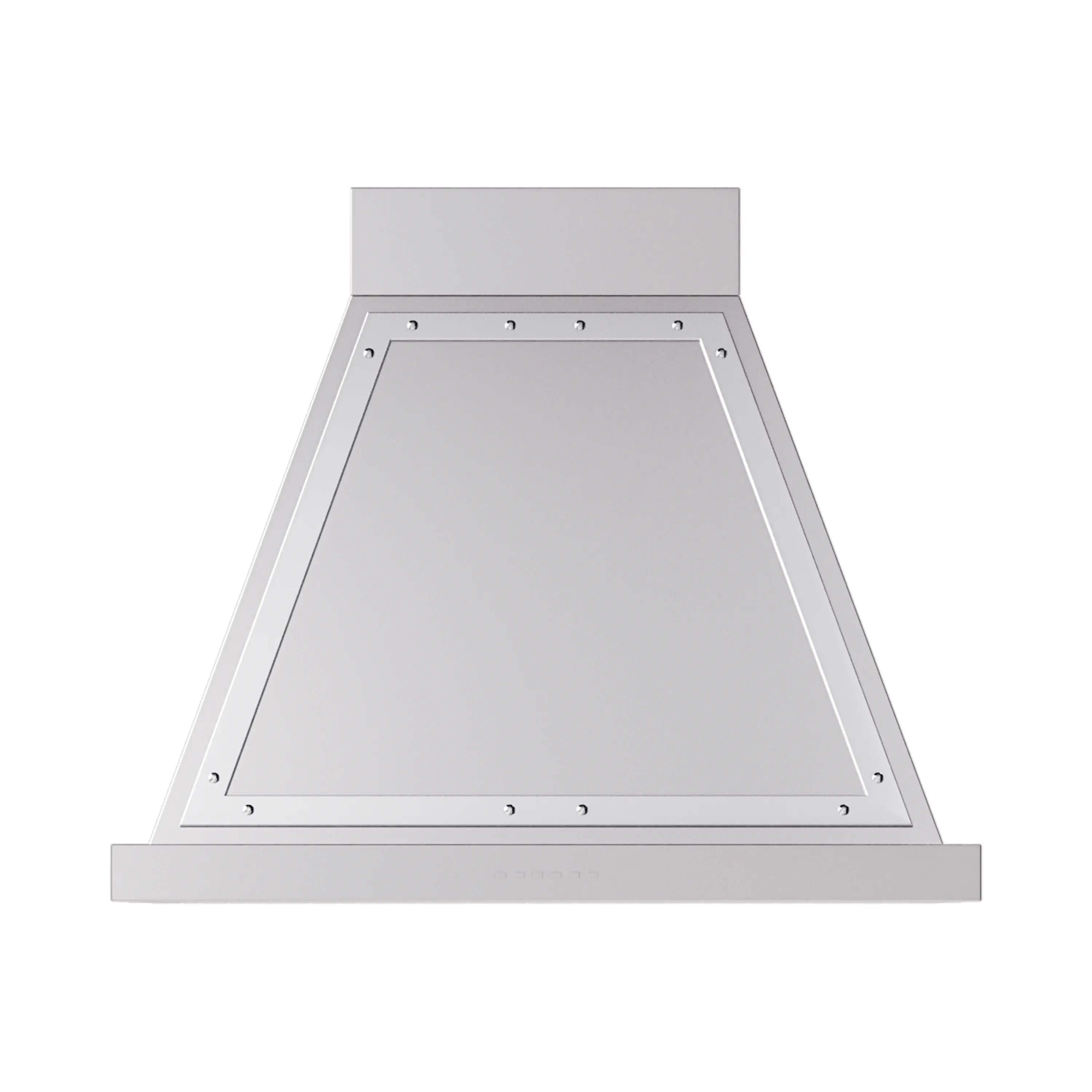 Wall-mounted stainless steel range hood with open filter housing