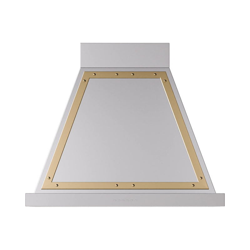 ILVE Nostalgie II 30-Inch 600 CFM Wall Mounted Range Hood in Stainless Steel with Brass Trim (UANB30SSG)