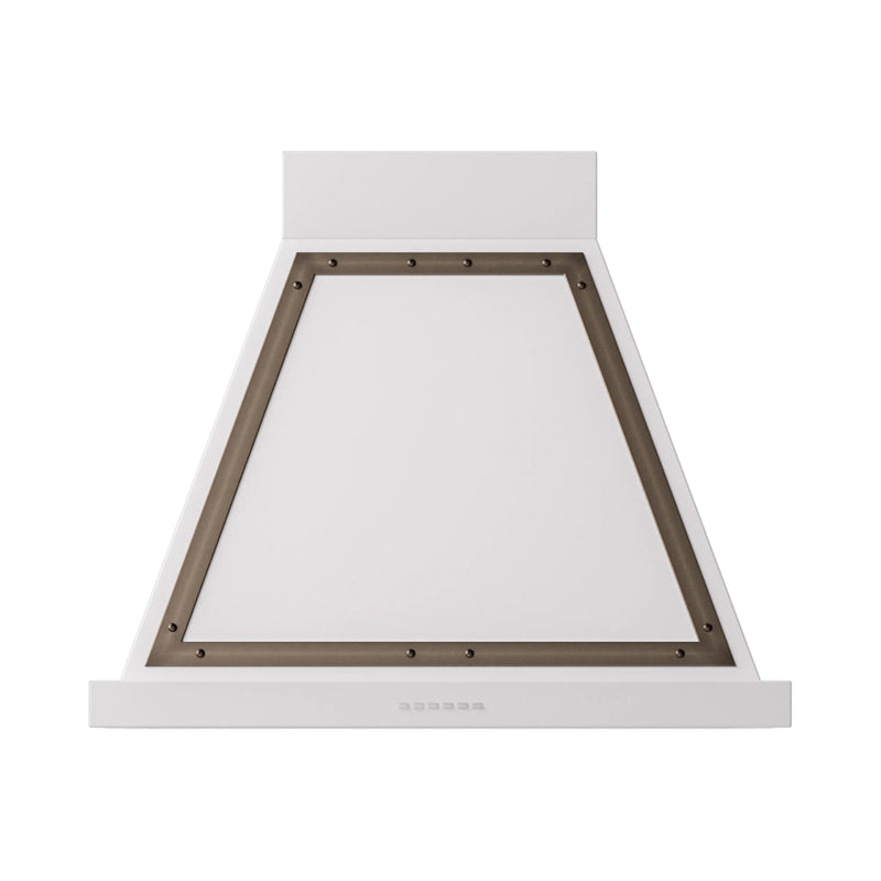 ILVE Nostalgie II 30-Inch 600 CFM Wall Mounted Range Hood in White with Bronze Trim (UANB30WHB)