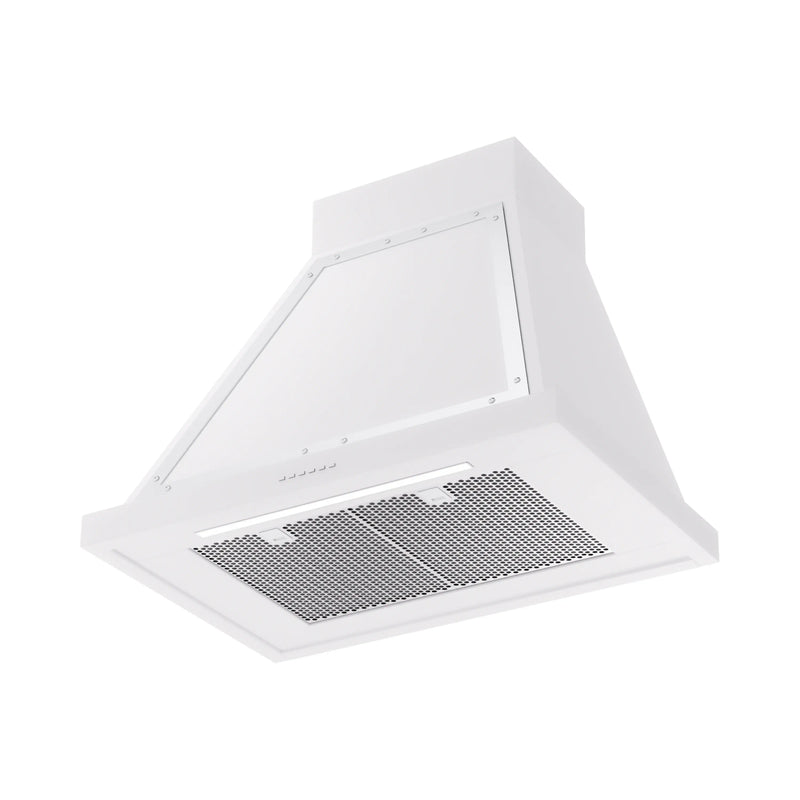 ILVE Nostalgie II 30-Inch 600 CFM Wall Mounted Range Hood in White with Chrome Trim (UANB30WHC)