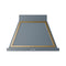 ILVE Nostalgie II 36-Inch 600 CFM Wall Mounted Range Hood in Blue Grey with Brass Trim (UANB36BGG)