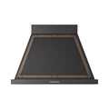 ILVE Nostalgie II 36-Inch 600 CFM Wall Mounted Range Hood in Glossy Black with Burnished Bronze Trim (UANB36BKB)