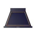 ILVE Nostalgie II 36-Inch 600 CFM Wall Mounted Range Hood in Midnight Blue with Burnished Bronze Trim (UANB36MBB)