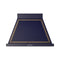 ILVE Nostalgie II 36-Inch 600 CFM Wall Mounted Range Hood in Midnight Blue with Bronze Trim (UANB36MBB)