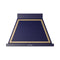 ILVE Nostalgie II 36-Inch 600 CFM Wall Mounted Range Hood in Midnight Blue with Brass Trim (UANB36MBG)