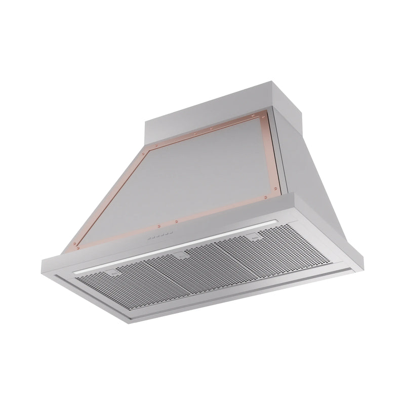 ILVE Nostalgie II 36-Inch 600 CFM Wall Mounted Range Hood in Stainless Steel with Copper Trim (UANB36SSP)