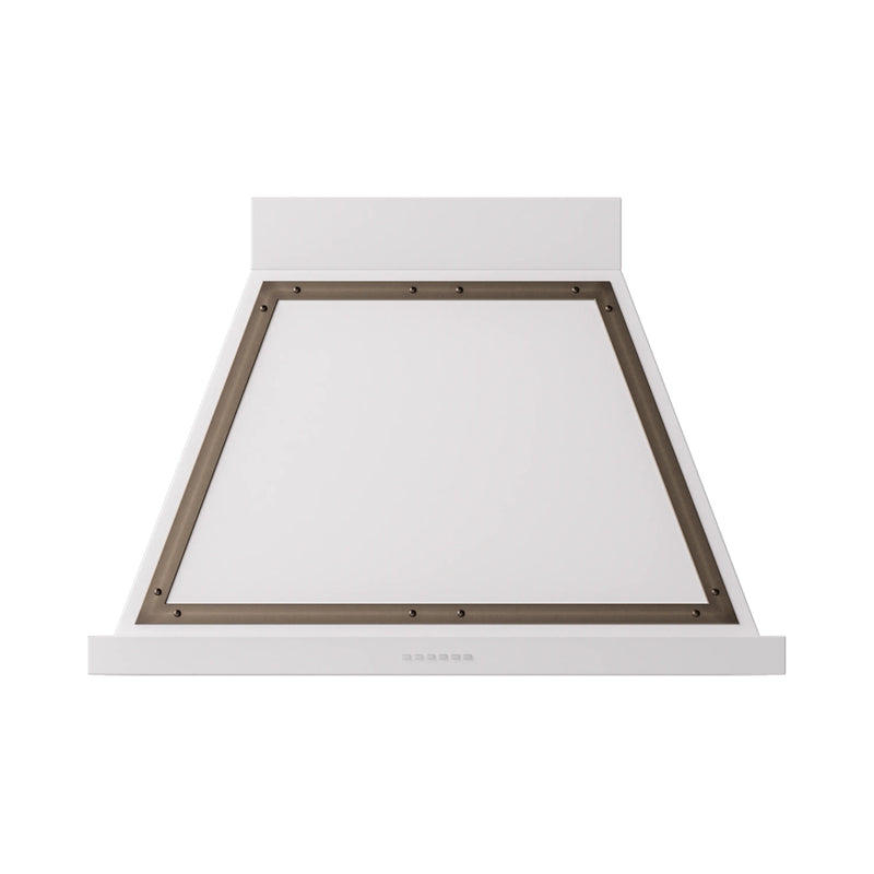 ILVE Nostalgie II 36-Inch 600 CFM Wall Mounted Range Hood in White with Bronze Trim (UANB36WHB)