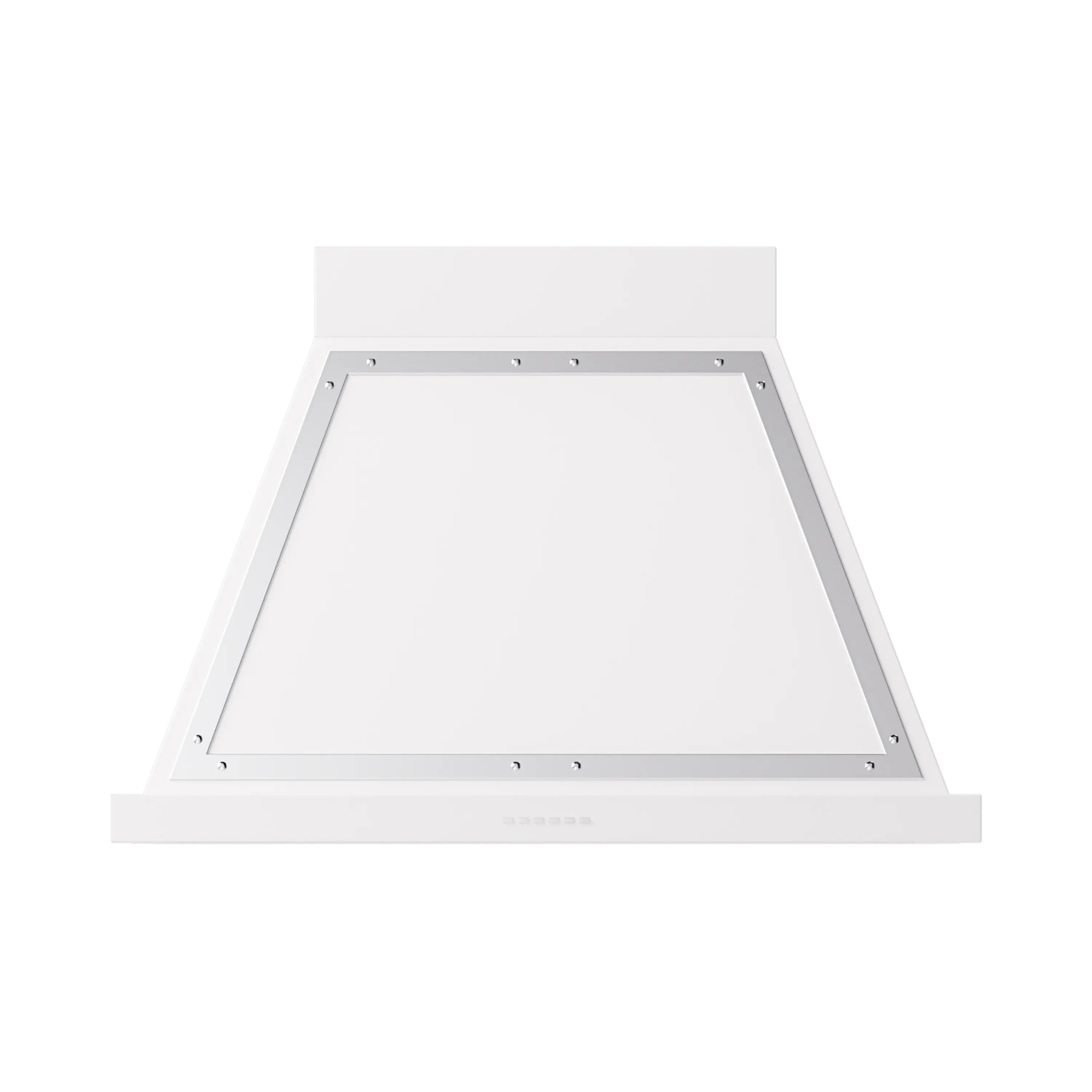 ILVE white wall range hood underside frame with filter access opening
