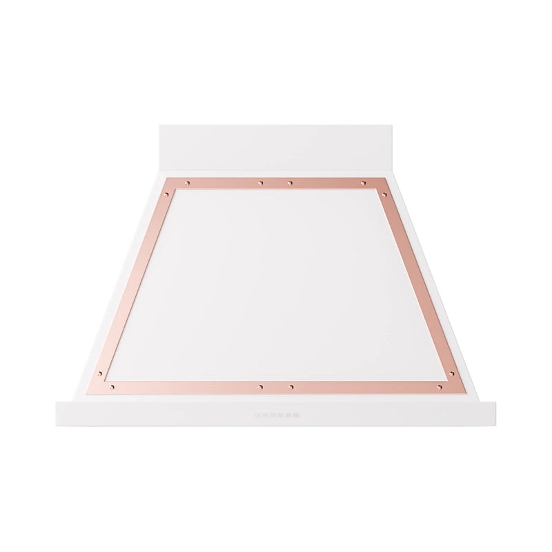 ILVE Nostalgie II 36-Inch 600 CFM Wall Mounted Range Hood in White with Copper Trim (UANB36WHP)