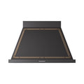 ILVE Nostalgie II 40-Inch 600 CFM Wall Mounted Range Hood in Glossy Black with Burnished Bronze Trim (UANB40BKB)