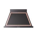 ILVE Nostalgie II 40-Inch 600 CFM Wall Mounted Range Hood in Glossy Black with Copper Trim (UANB40BKP)