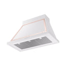 ILVE Nostalgie II 40-Inch 600 CFM Wall Mounted Range Hood in White with Copper Trim (UANB40WHP)