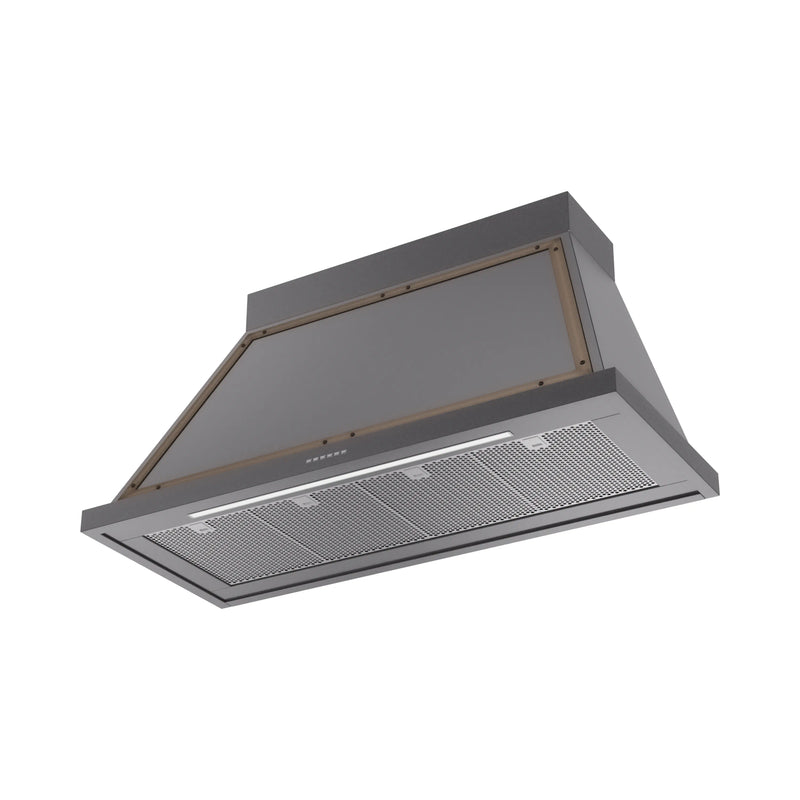 ILVE Nostalgie II 48-Inch 600 CFM Wall Mounted Range Hood in Graphite Matte with Bronze Trim (UANB48MGB)