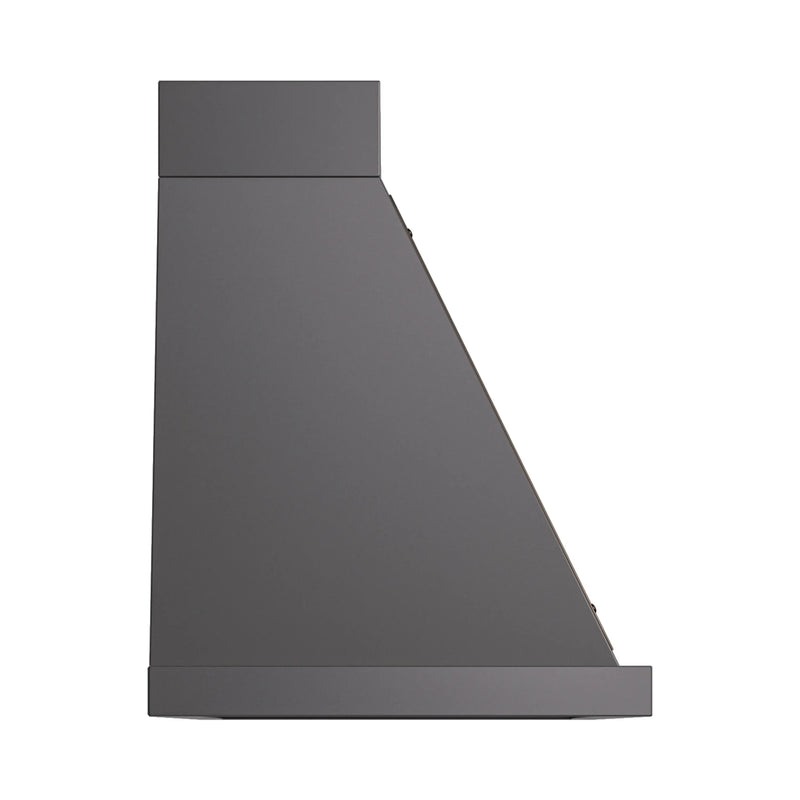 ILVE Nostalgie II 48-Inch 600 CFM Wall Mounted Range Hood in Graphite Matte with Bronze Trim (UANB48MGB)