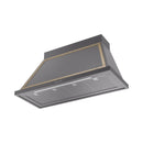 ILVE Nostalgie II 48-Inch 600 CFM Wall Mounted Range Hood in Graphite Matte with Brass Trim (UANB48MGG)