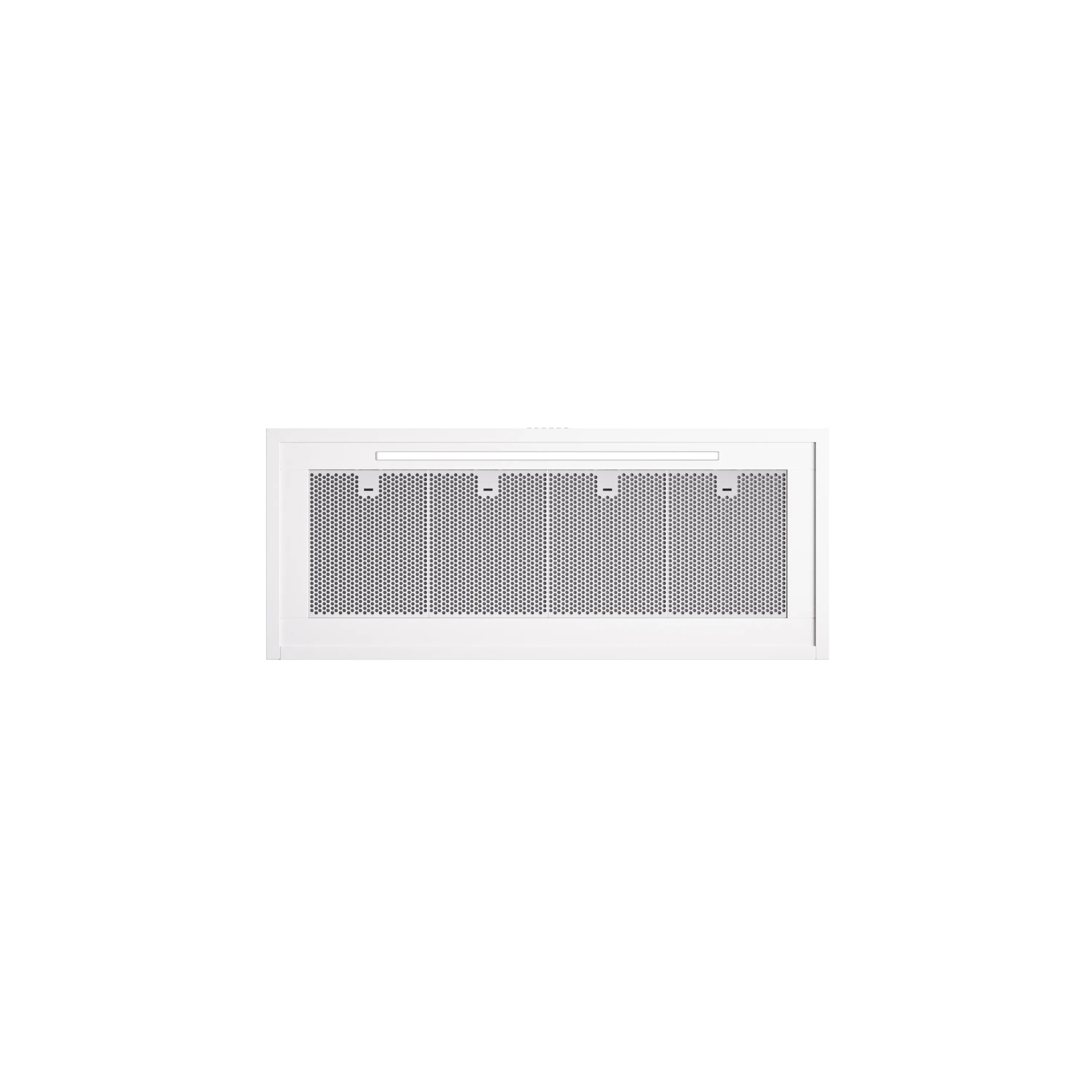 White range hood baffle-style filters with perforated mesh panels