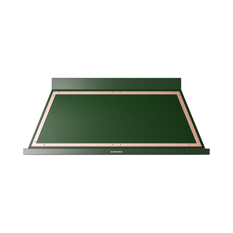 ILVE Nostalgie II 60-Inch 600 CFM Wall Mounted Range Hood in Emerald Green with Copper Trim (UANB60EGP)