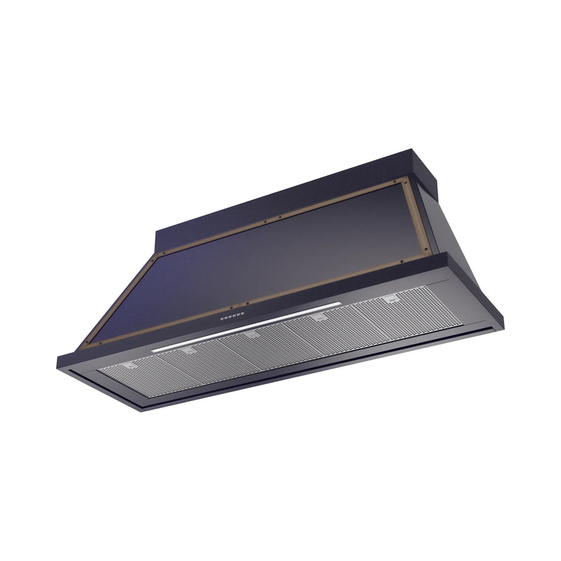 ILVE Nostalgie II 60-Inch 600 CFM Wall Mounted Range Hood in Midnight Blue with Bronze Trim (UANB60MBB)