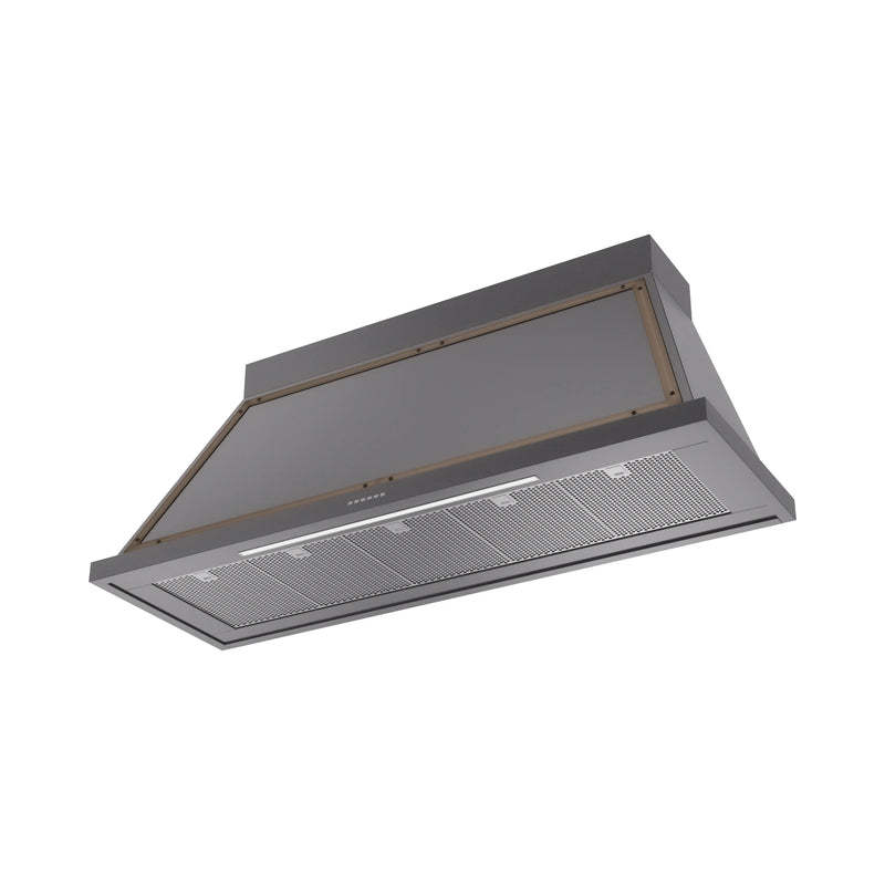 ILVE Nostalgie II 60-Inch 600 CFM Wall Mounted Range Hood in Graphite Matte with Bronze Trim (UANB60MGB)