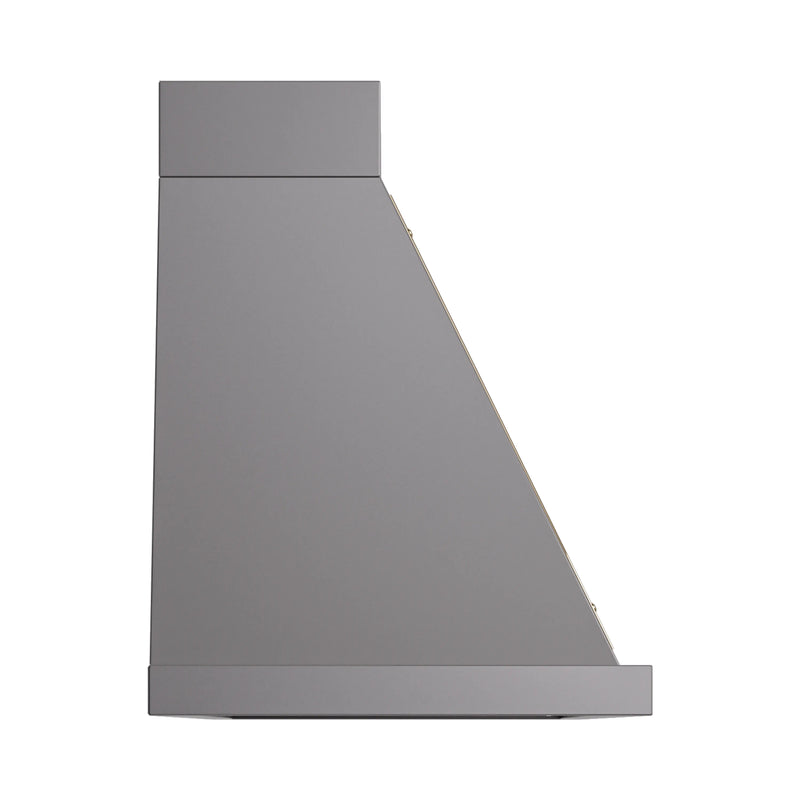 ILVE Nostalgie II 60-Inch 600 CFM Wall Mounted Range Hood in Graphite Matte with Brass Trim (UANB60MGG)