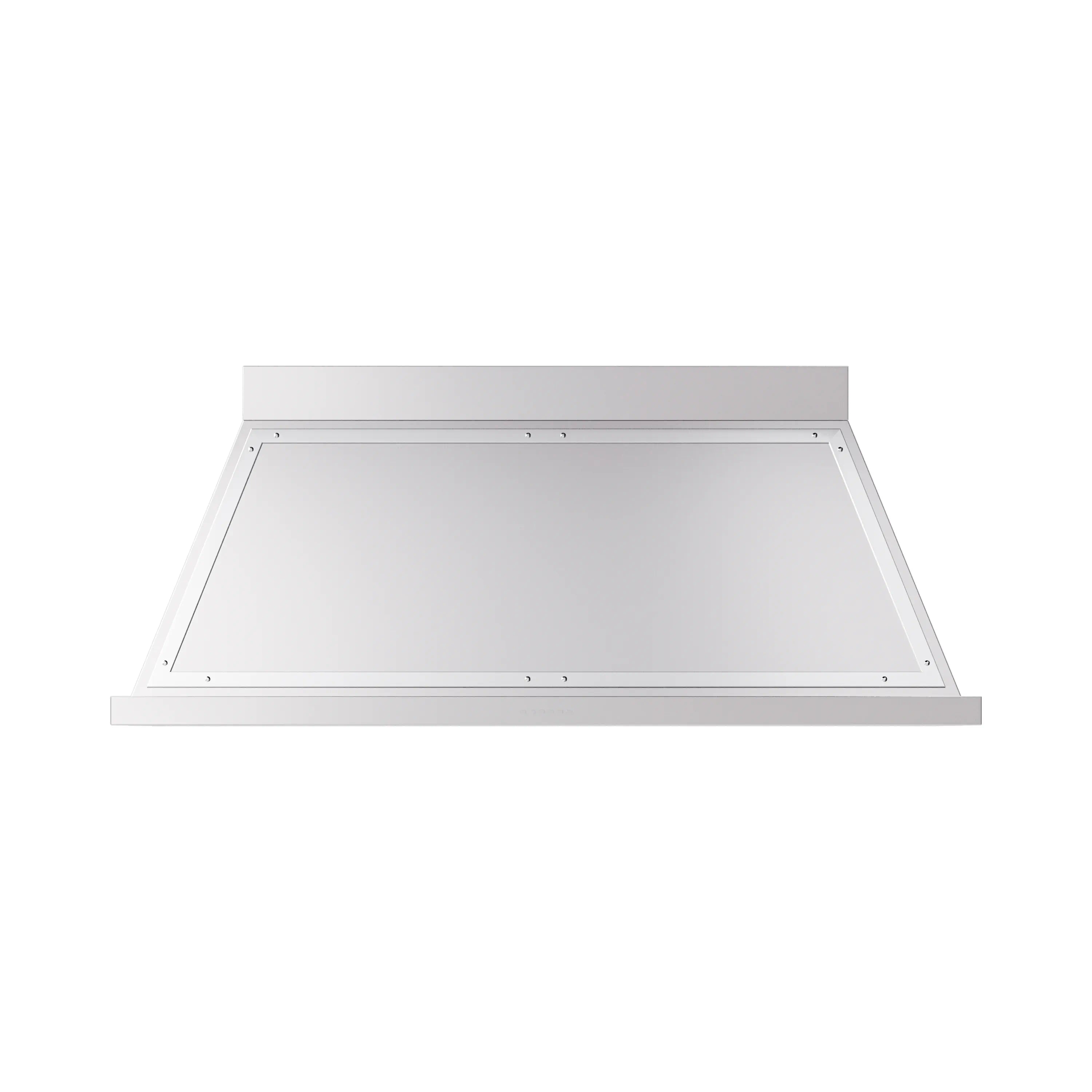 Wall-mounted range hood underside panel with rectangular exhaust opening