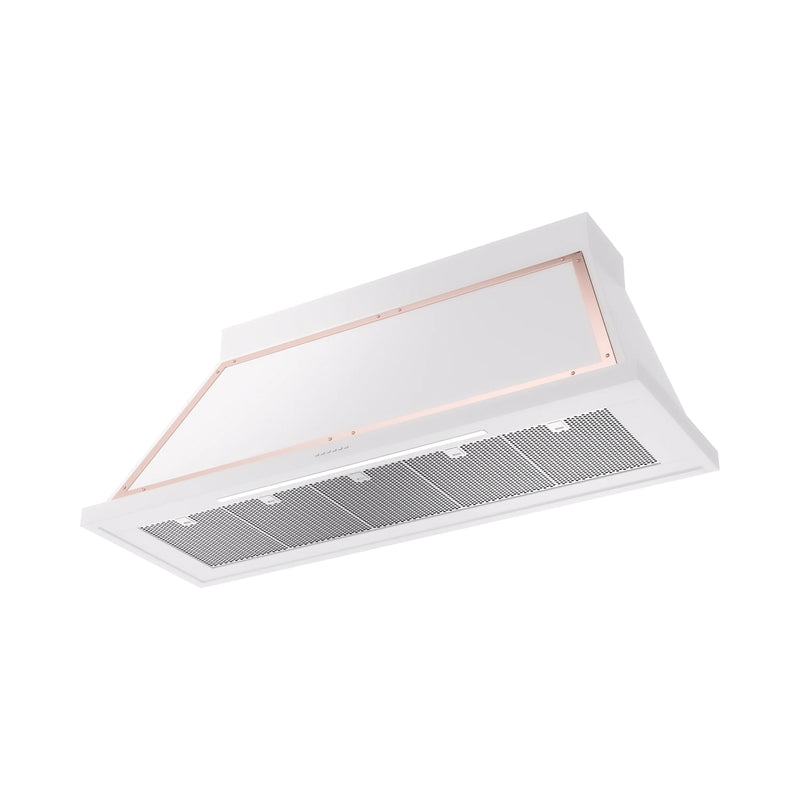 ILVE Nostalgie II 60-Inch 600 CFM Wall Mounted Range Hood in White with Copper Trim (UANB60WHP)