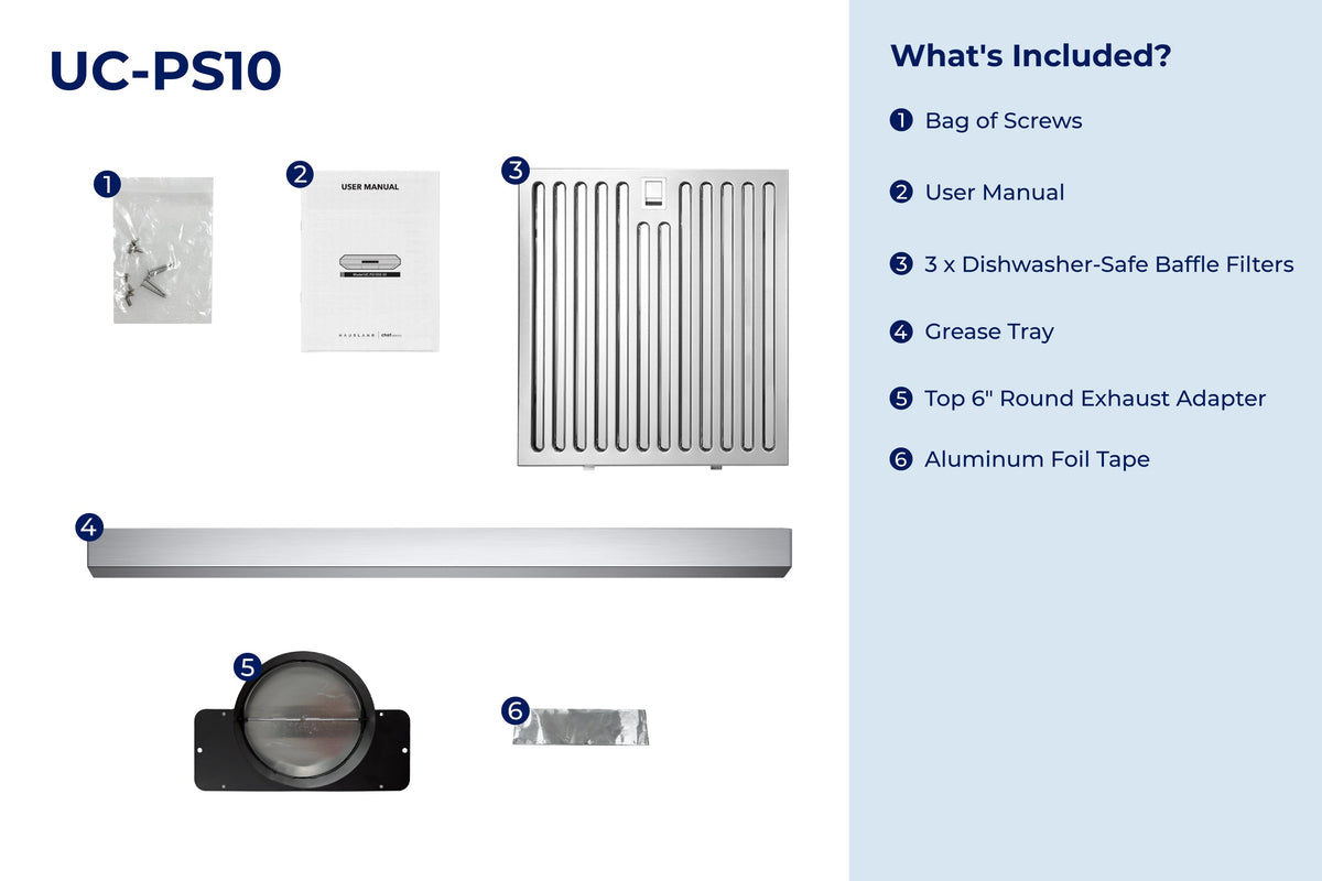 Hauslane 30-Inch Under Cabinet Range Hood with Stainless Steel Filters in Stainless Steel (UC-PS10SS-30)